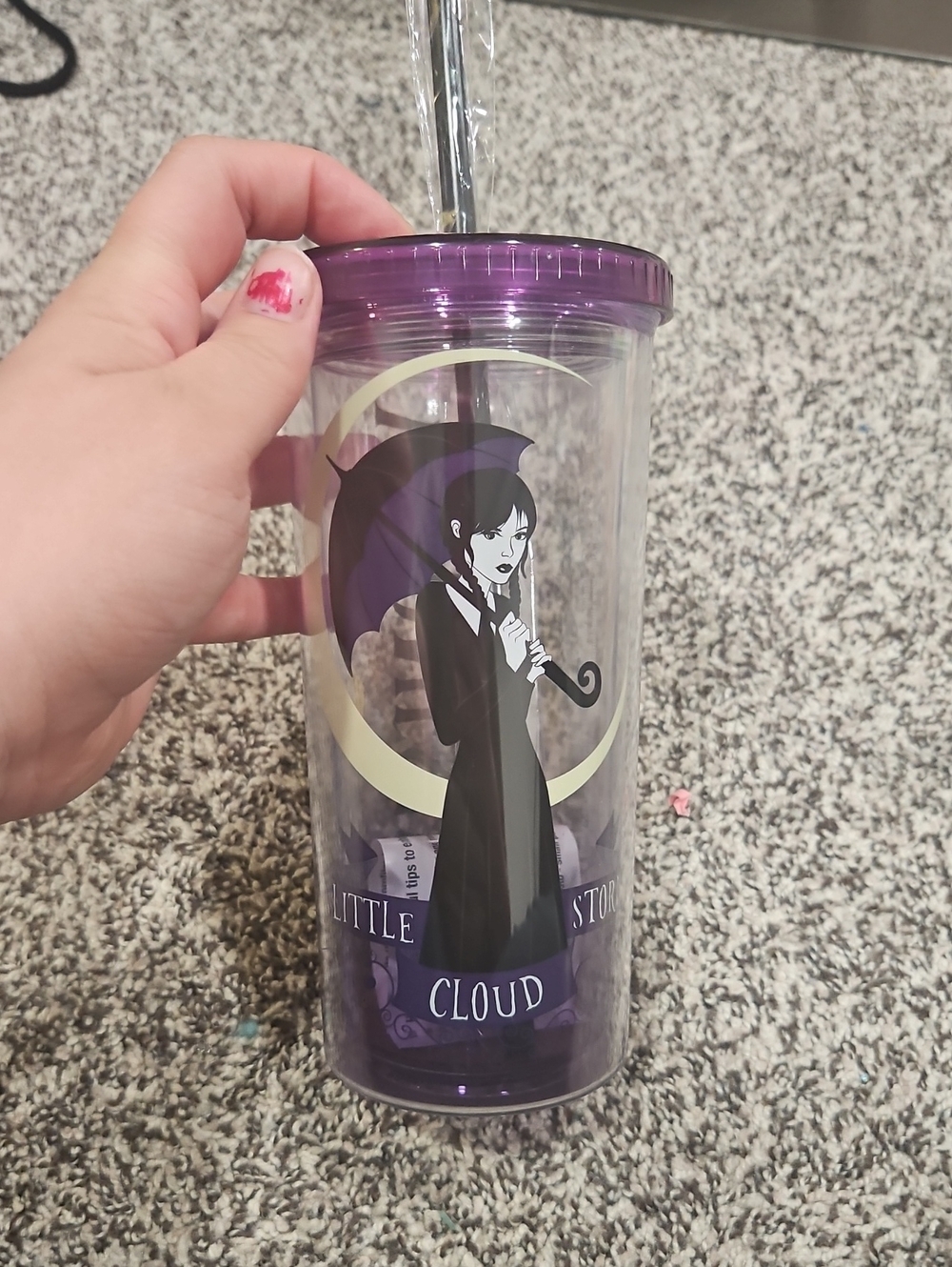 Little Cloud Purple Insulated Tumbler with Straw